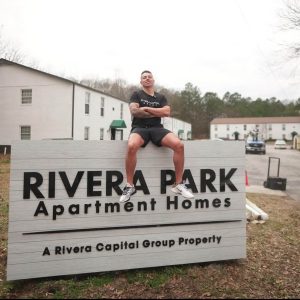 Rivera enjoying the fruits of his hard work.