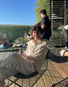 Matt relaxing while on holiday.